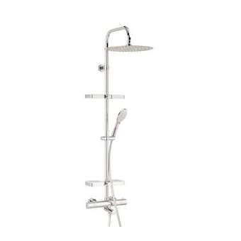 Combiné Opium Bain/douche, robinet thermostatique, pomme haute D300mm, tablette|Valentin-VA266840000000