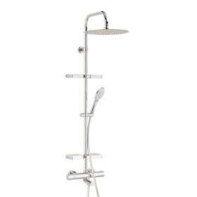 Combiné Opium Bain/douche, robinet thermostatique, pomme haute D300mm, tablette|Valentin-VA266840000000