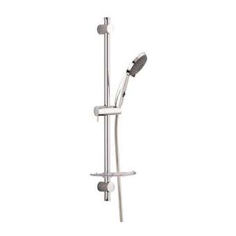 Ensemble GoStop douchette 2 jets, barre D25x650mm,tablette,flexible PVC 1,75m N|Valentin-VA297860000000