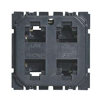 Prise quadruple RJ45 STP multimédia Céliane réseau Optimum auto|Legrand-LEG067394