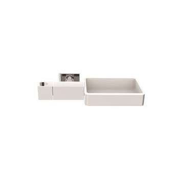 Support mural laiton pour douchette, tablette ABS/métal, fixation invisible|Valentin-VA297010000000