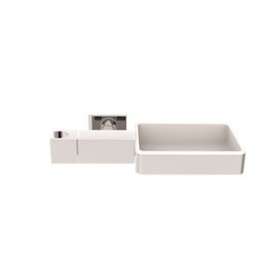 Support mural laiton pour douchette, tablette ABS/métal, fixation invisible|Valentin-VA297010000000