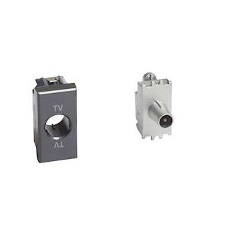 Prise télévision simple étoile blindée Axolute - 1 module + C2024|Bticino-TICBTH4202D