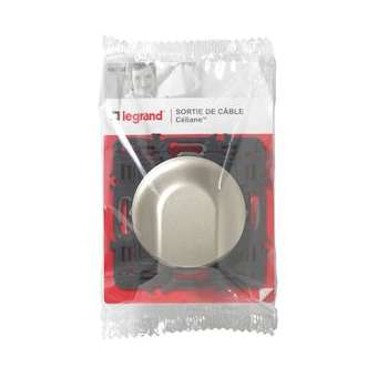 Sortie de câble avec serre-câble Céliane - titane avec support|Legrand-LEG099758