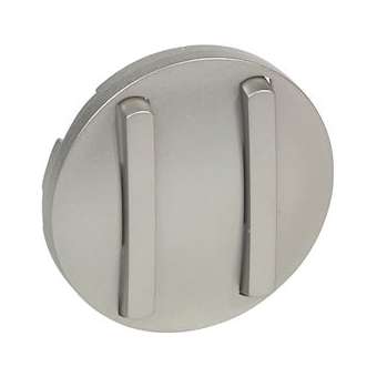 Enjoliveur étroit Céliane double interrupteur,va-et-vient ou poussoir - titane|Legrand-LEG065102