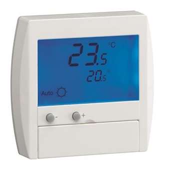Thermostat ambiance digital semi-encastré chauf élec avec entrée fil pilote 230V|Hager-HAG25120