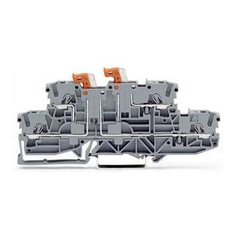 TOPJOB'S Borne 2 étages 2,5 (4) mm² / Double sectionnement / Bleu-Gris|Wago contact-WAG2002-2952