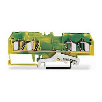 Borne de protection 4C / 4 mm² / CFMC / Vert-Jaune|Wago contact-WAG281-657