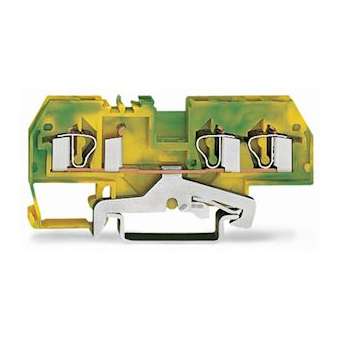 Borne de protection 3C / 4 mm² / CFMC / Vert-Jaune|Wago contact-WAG281-687