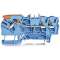 Borne de passage pour 3 conducteurs avec levier et poussoir 2,5mm², bleu|Wago contact-WAG2102-5304