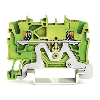 Borne de protection pour 2 conducteu avec poussoir 1,5mm², vert-jaune|Wago contact-WAG2201-1207