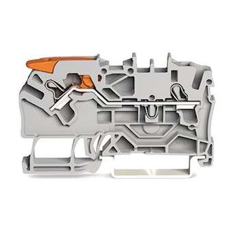 Borne de passage pour 2 conducteurs avec levier et Push-in CAGE CLAMP 2,5mm², g|Wago contact-WAG2102-1201