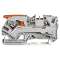 Borne de passage pour 2 conducteurs avec levier et Push-in CAGE CLAMP 6mm², gri|Wago contact-WAG2106-1201