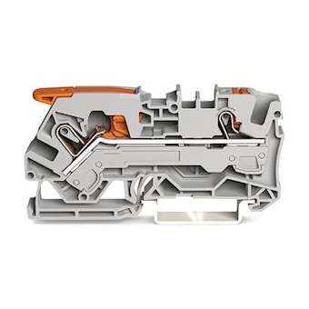 Borne de passage pour 2 conducteurs avec levier et poussoir 6mm², gris|Wago contact-WAG2106-5201