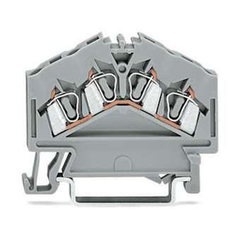 Borne de passage 4C inclinées / 2,5 mm² / CFMC / Gris|Wago contact-WAG280-646