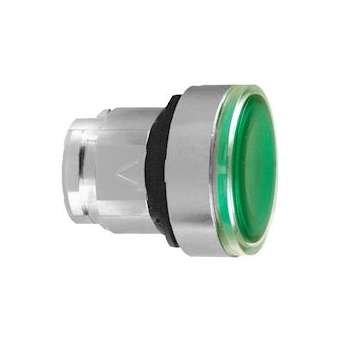 Harmony XB4 - tête bouton pousser-pousser lumineux - D22 - vert|Schneider Electric-SCHZB4BH033