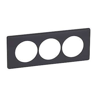 Plaque Céliane Poudré 3 postes pour rénovation entraxe 57mm - finition Basalte|Legrand-LEG066749