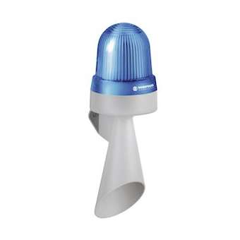 Combiné Feu fixe & trompe 108dB - Série 434 - 24VAC/DC - Bleu - Mural|-WRM43450075