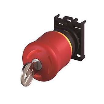 Bouton d'arrêt d'urgence à clé, 1 O, fixation par l'avant|Eaton industries-EONM22-PVS-K01