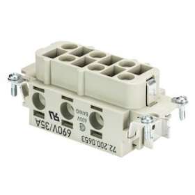 bloc contacts fempow bus 6 6,0 69 ag-insert femelle|Wieland-WIE72.200.0653.0