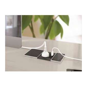 Versapad 1 prise + 2xUSB - coloris gris alu|Xeta premium-XET060.08E.00003