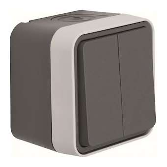 cubyko double va-et-vient saillie gris|Hager-HAGWNC040