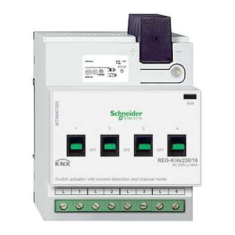 KNX - actionn. de commutation - 4x230V - 16A - à détection courant+cde manuelle|Schneider Electric-SCHMTN647595