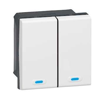 Commande filaire BUS KNX Mosaic avec 2 touches à 2 appuis - blanc|Legrand-LEG078494
