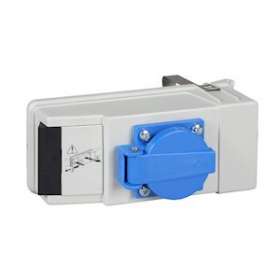 Canalis KB - connecteur dérivation 16A avec prise NF - fusib. 8.5x31.5|Schneider Electric-SCHKBC16DCP1