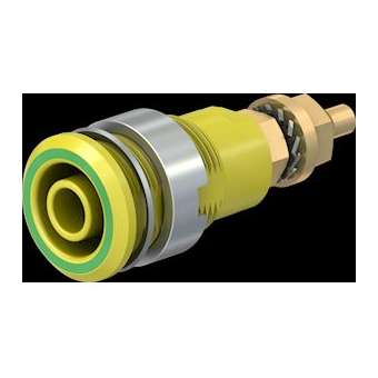 Douille 4 mm de sécurité vert/jaune|Staubli-TTT23302020