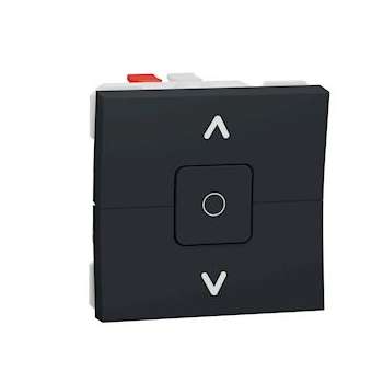 Unica - interrupteur volet-roulant - 3 touches - 6A - 2 mod - Anthra - méca seul|Schneider Electric-SCHNU320854