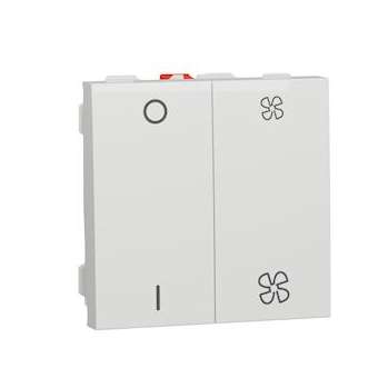Unica - commande VMC - ON/OFF + 2 vitesses - 10A - 2 mod - Blanc - méca seul|Schneider Electric-SCHNU321418