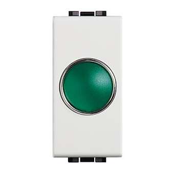 Témoin lumineux Livinglight diffuseur vert - Blanc - 1 module|Bticino-TICN4371V