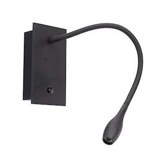 LIZA 3 01 - Liseuse 3,3W 3000K 145lm 40DEG 30000h dimmable, patère, noire|Aric-ARI51263