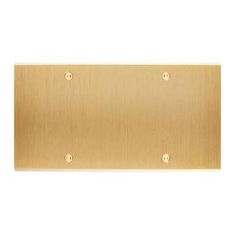 Façade LAITON DOUBLE HORIZONTALE HABILLAGE POUR PRISE RASOIR LAITON BROSSE VIS|Modelec-MD8278-410