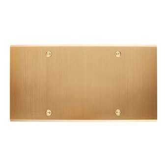 Façade LAITON DOUBLE HORIZONTALE HABILLAGE POUR PRISE RASOIR LAITON SATINE VIS|Modelec-MD8278-419