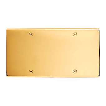 Façade LAITON DOUBLE HORIZONTALE HABILLAGE POUR PRISE RASOIR OR MIROIR VIS|Modelec-MD8278-421