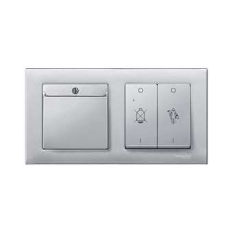 Plaque finition double M-Plan, aluminium|Schneider Electric-SCHMTN486260