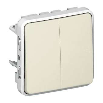 Double interrupteur ou va-et-vient étanche Plexo composable IP55 10AX 250V blanc|Legrand-LEG069625