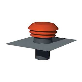 Chapeau de toiture plastique design, D raccordement 125 mm, couleur tuile|S&P France ( Unelvent )-UNE876000