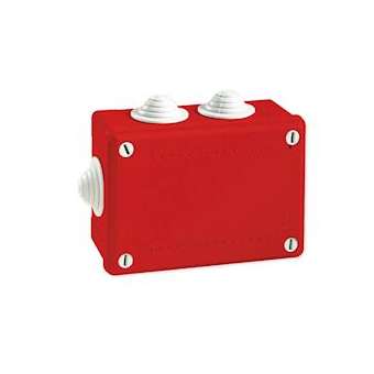Boîte de dérivation étanche Pico 120x80 Prof. 50 rouge à tétines IP55 960°C|Iboco-IBOB05547