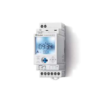 Horloge astro hebdo digitale 1 inv + sortie variable 110 à 230V AC/DC, NFC|Finder-FID12A482300010PAS