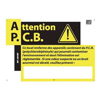 affiche alu 'attention danger p.c.b'|Catu-CATAM-997