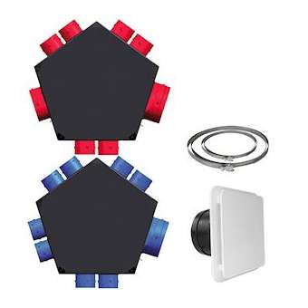 Kit accessoires VMC DF avec 1 plénum insuff. et 1 ext., bouches, colliers|S&P France ( Unelvent )-UNE600062