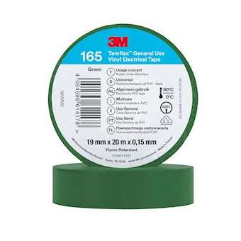 Temflex 165 Ruban d'isolation électrique 20m x 19mm Vert|3M france-TRM80647N