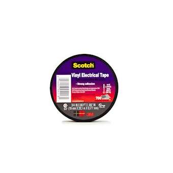 3M Scotch 700 Ruban vinyle d'isolation électrique Noir 6,1m x 50,8mm|3M france-TRM80646