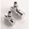 Robinetterie thermostatisable équerre 1/2', tête manuelle - Kit B chromé