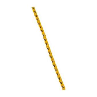 Repère Duplix lettre majuscule V noire sur fond jaune|Legrand-LEG038431