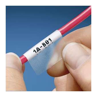 Etiq.autoprotégée blanche,25,4x57,2mm,dia.12,1mm max.,imprim. DOTMATRIX,Cdt.5000|Panduit Composants Industriels-PNUS100X225VADY