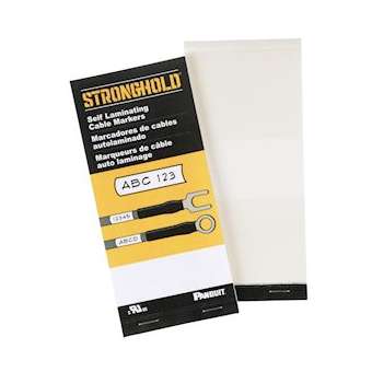 Carnet étiq. adhés. autoprotégées blanches,12,7x38,1mm,180/carnet,Cdt.1carnet|Panduit Composants Industriels-PNUPSCB-12Y